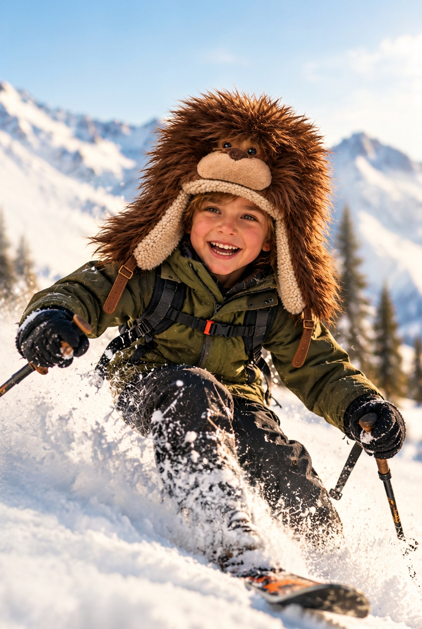 Text-free child’s hat photo, retry